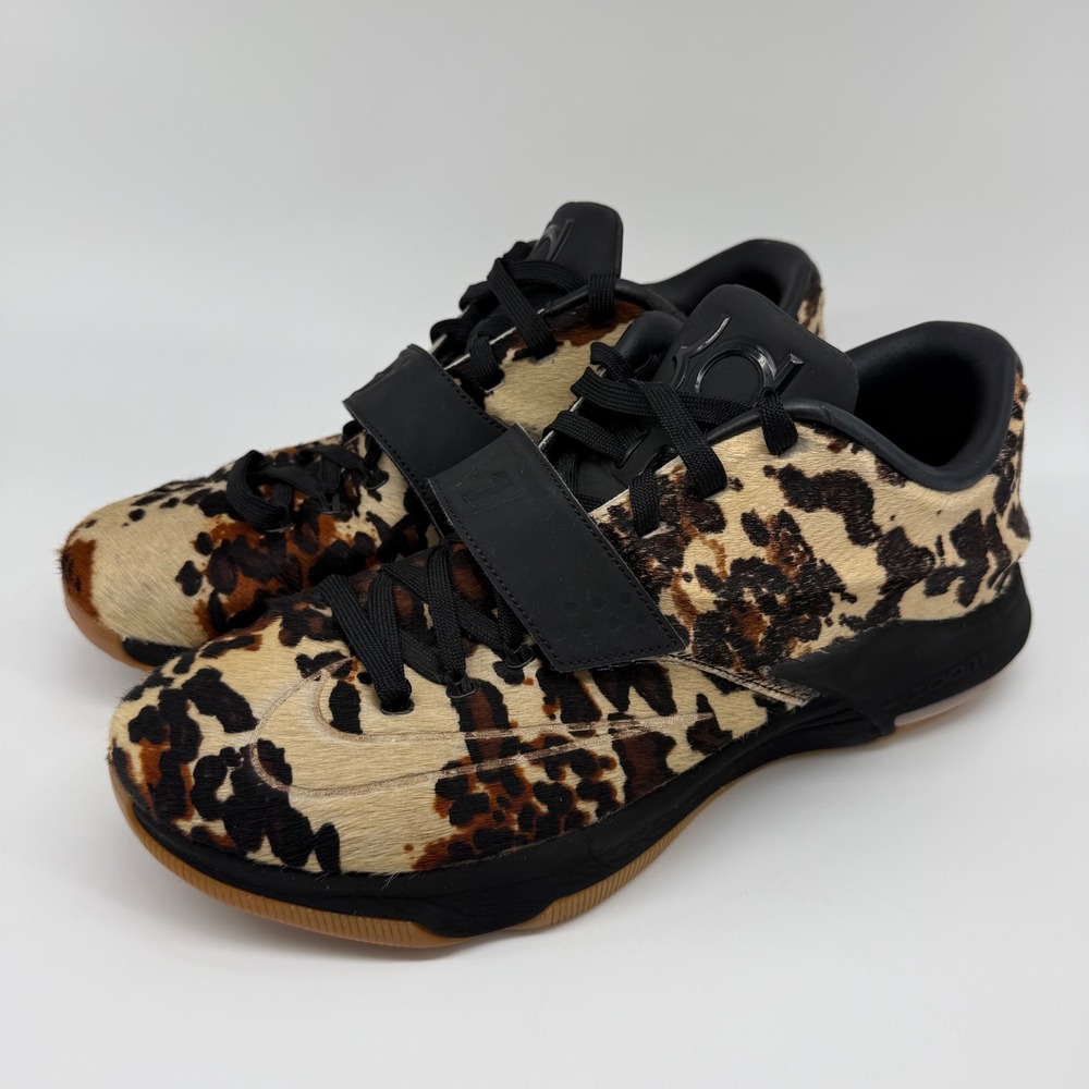 Nike KD 7 EXT QS Longhorn State Sneakers Mens 13 Pony Hair Black Gum 716654-001